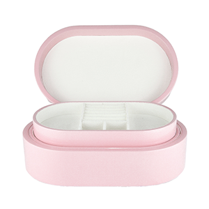 Ett stort rosa smyckeskrin i trä